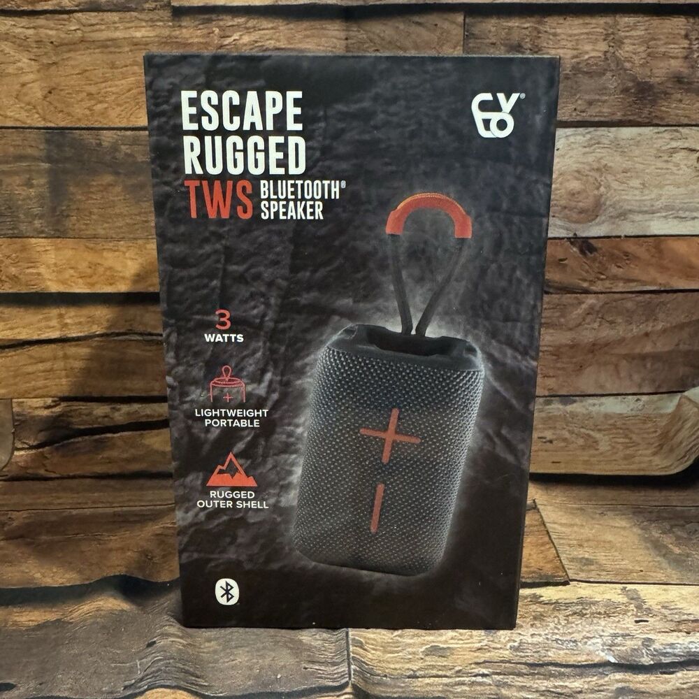 Cylo Escape Rugged TWS Bluetooth Speaker 3W Portable Black Rechargeable NEW